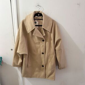 NWT Commense Tan Women's Cocoon Coat, size XS